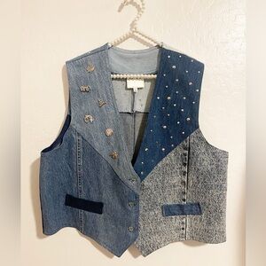 Vintage Nu Views denim vest western embellished size L